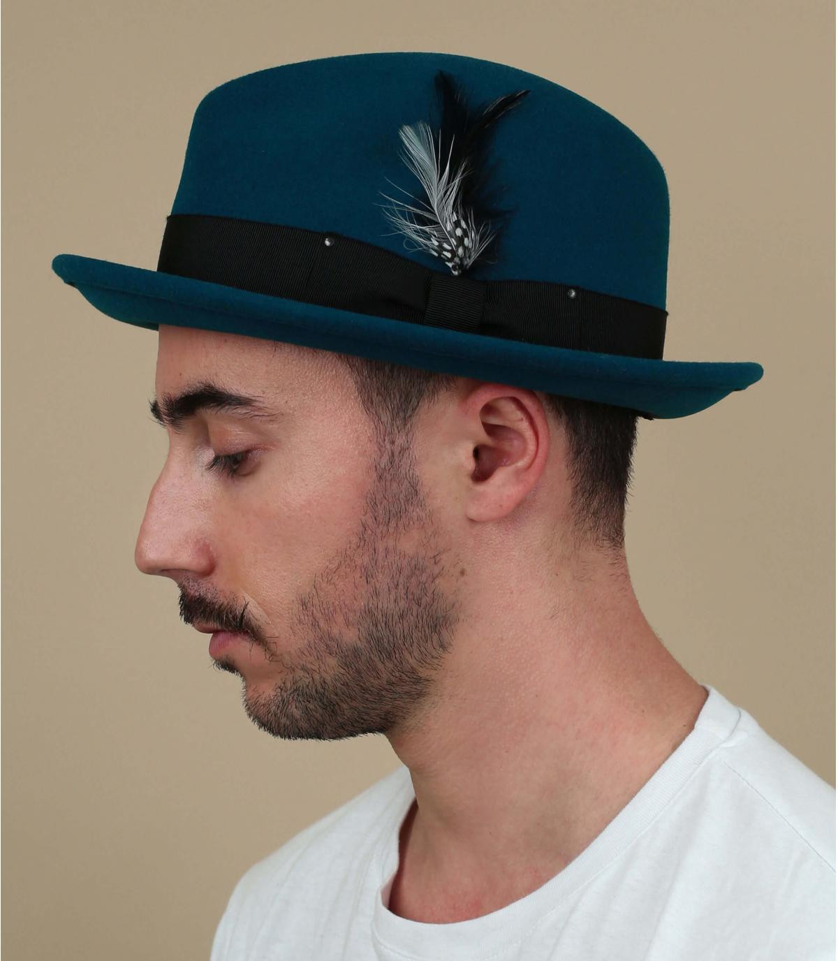 feltro di anatra blu trilby The Tino marietta teal